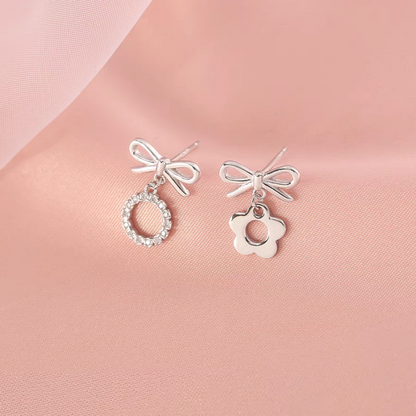 Sterling Silver Asymmetric Bow Earrings
