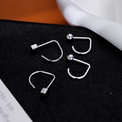 Sterling Silver Bean Ear Hook  Earrings
