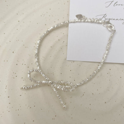 Sterling Silver Broken Silver Bow Bracelets
