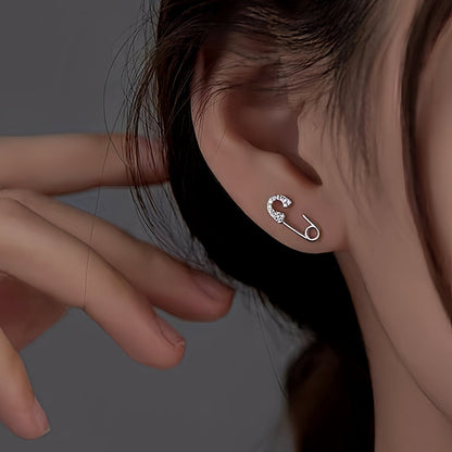 Sterling Silver Buckle Stud Earrings