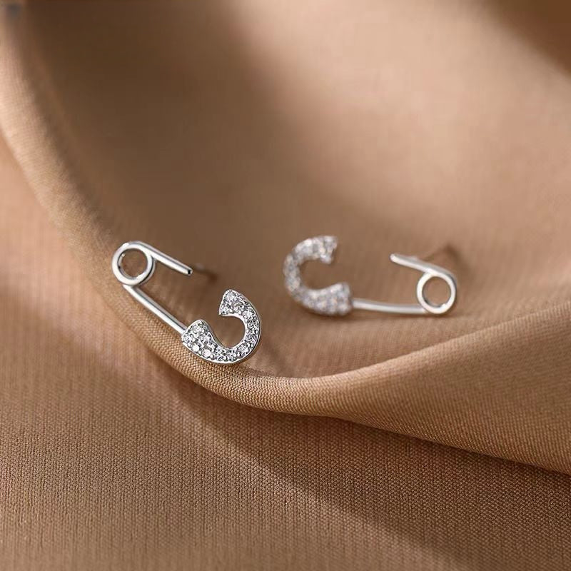 Sterling Silver Buckle Stud Earrings