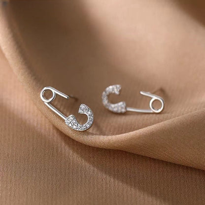 Sterling Silver Buckle Stud Earrings