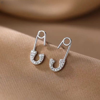 Sterling Silver Buckle Stud Earrings
