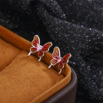Sterling Silver Butterfly Stud Earrings