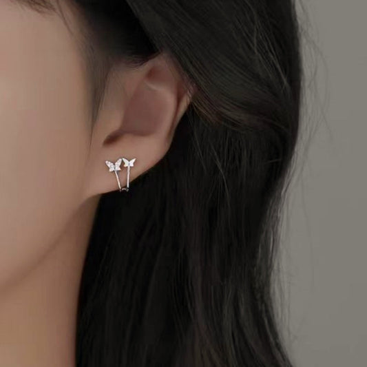 Sterling Silver Butterfly Stud Earrings