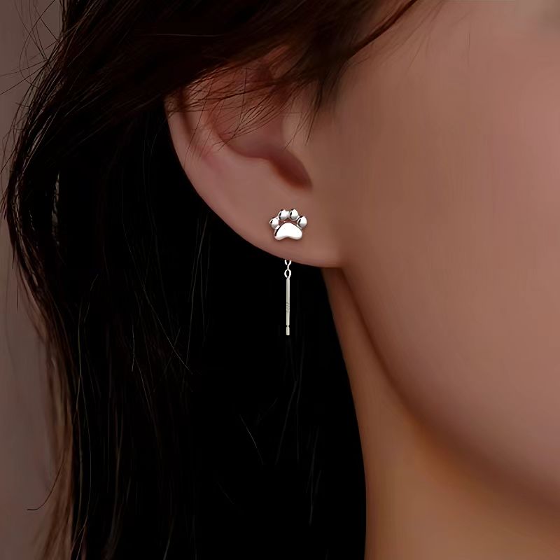 Sterling Silver Cat Claw Threader Earrings