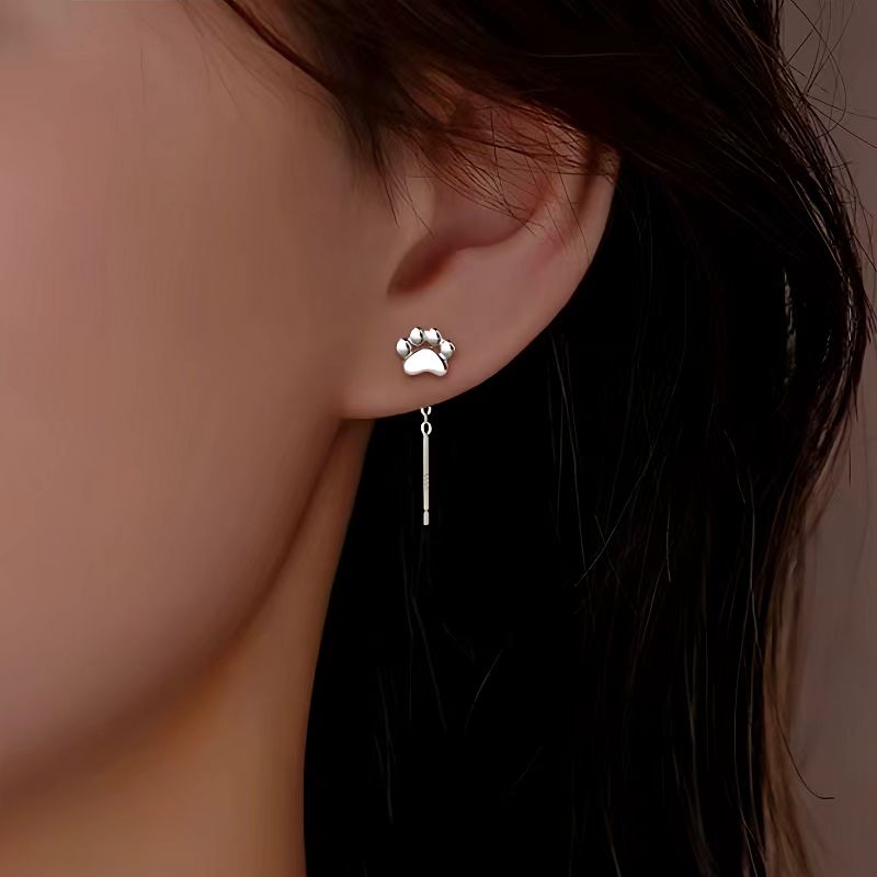 Sterling Silver Cat Claw Threader Earrings