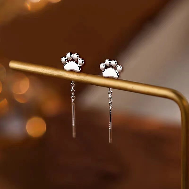 Sterling Silver Cat Claw Threader Earrings