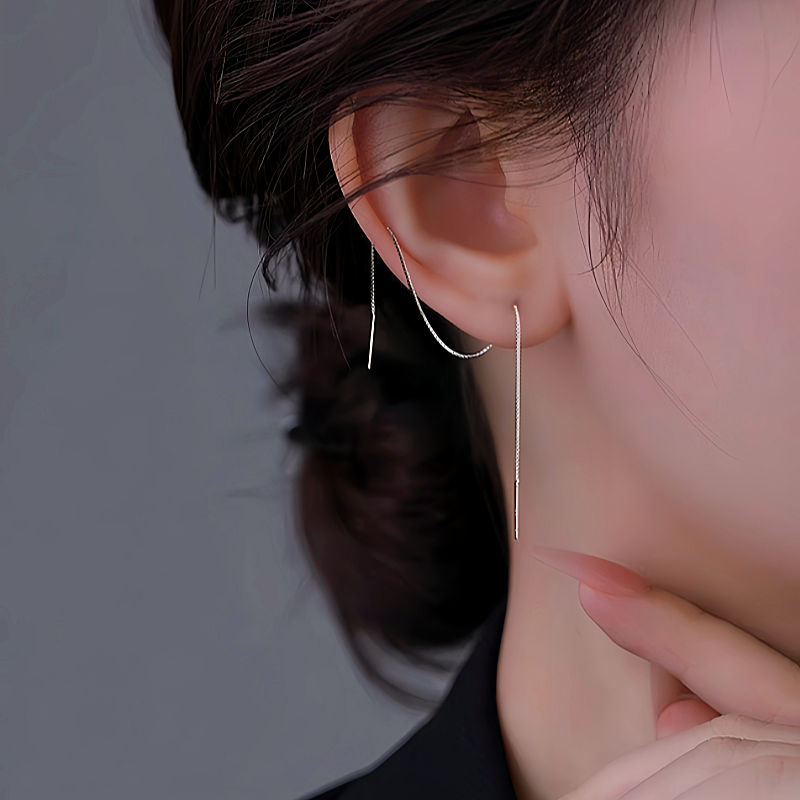 Sterling Silver Chain Threader Earrings