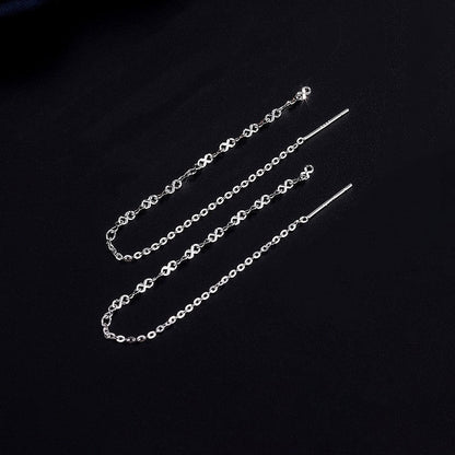 Sterling Silver Chain Thrreader Earrings