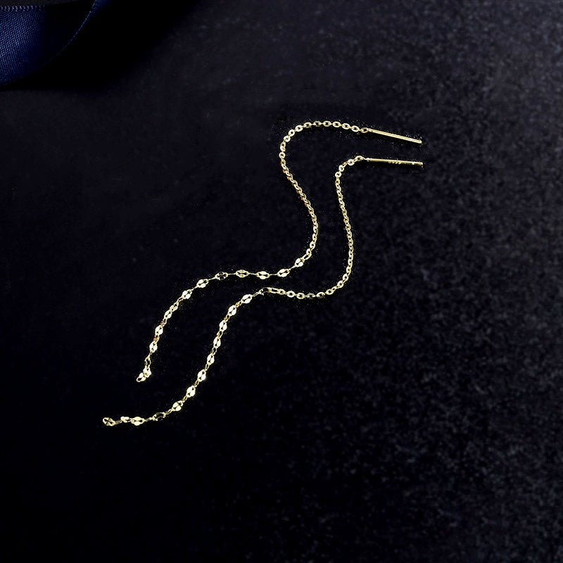 Sterling Silver Chain Thrreader Earrings