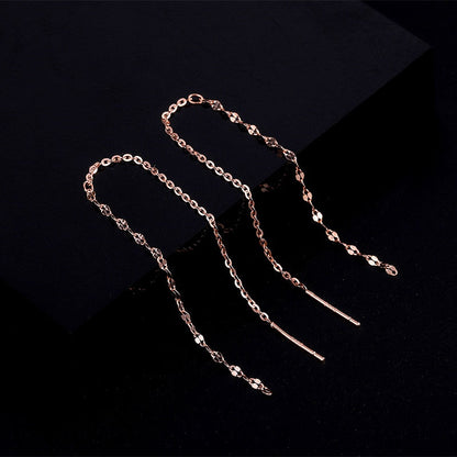 Sterling Silver Chain Thrreader Earrings