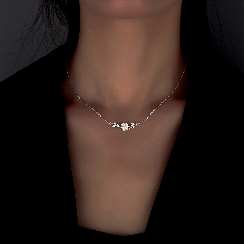 Sterling Silver Cherry Blossom Necklace
