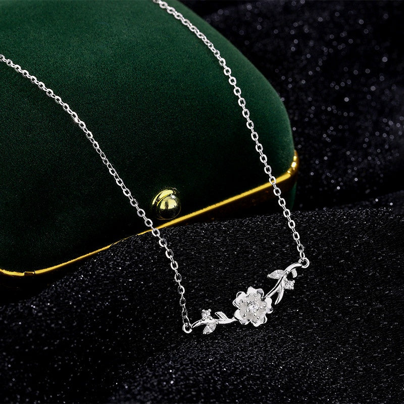 Sterling Silver Cherry Blossom Necklace