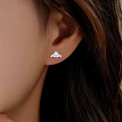 Sterling Silver Cinnamon Dog Stud Earrings