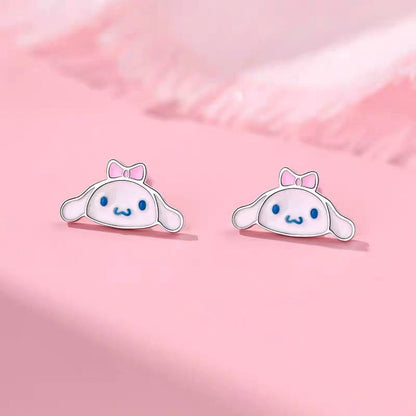 Sterling Silver Cinnamon Dog Stud Earrings