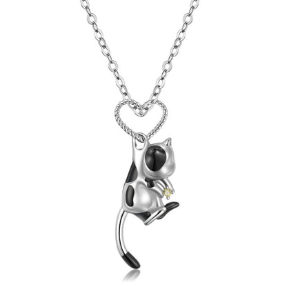 Sterling Silver Cow Cat Necklaces
