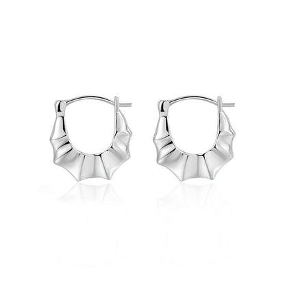Sterling Silver Croissant Earrings