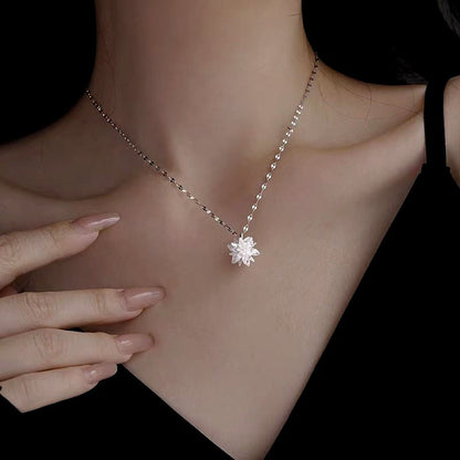 Sterling Silver Crystal Ice Flower Necklaces