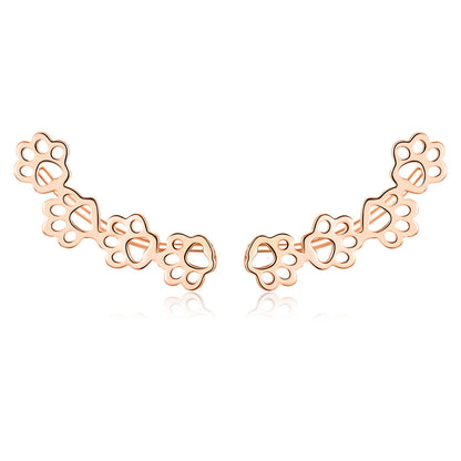 Sterling Silver Cute Paw Print Earrings