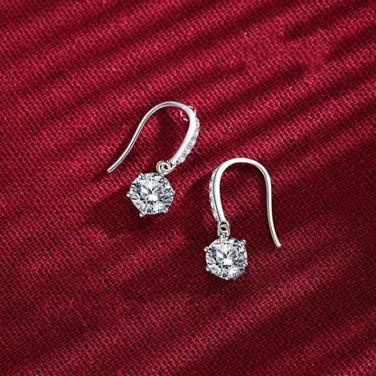 Sterling Silver Diamond Ear Hook Earrings