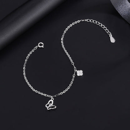 Sterling Silver Diamond Four-Leaf Clover Bracelets