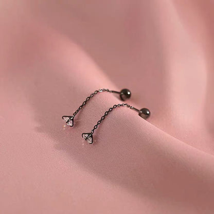Sterling Silver Diamond Pearl Earrings