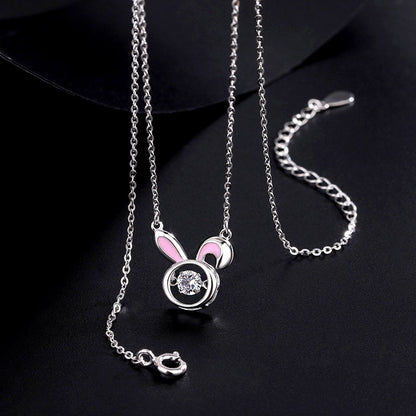 Sterling Silver Diamond Rabbit Necklaces