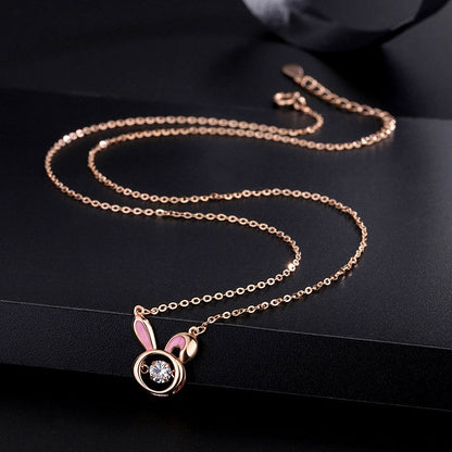 Sterling Silver Diamond Rabbit Necklaces