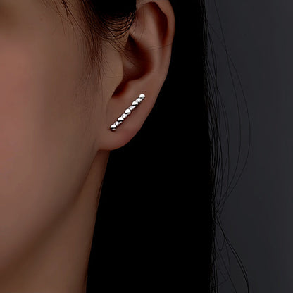 Sterling Silver Diamond Stud Earrings