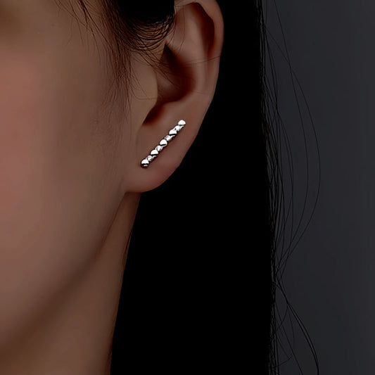 Sterling Silver Diamond Stud Earrings