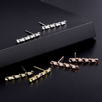 Sterling Silver Diamond Stud Earrings