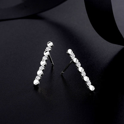 Sterling Silver Diamond Stud Earrings