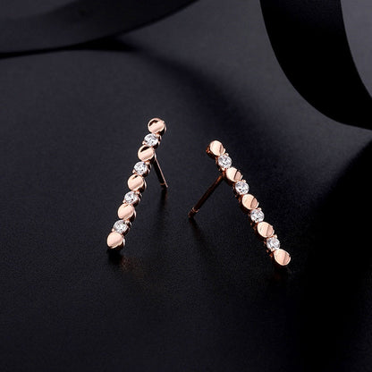 Sterling Silver Diamond Stud Earrings