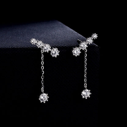 Sterling Silver Diamond Tassel Earrings
