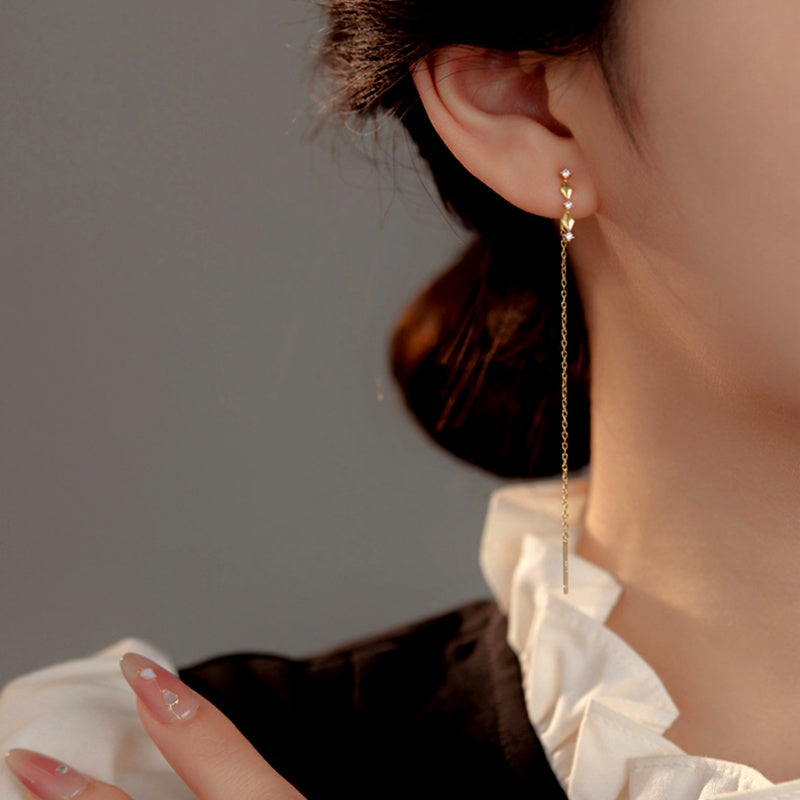 Sterling Silver Diamond Threader Earrings