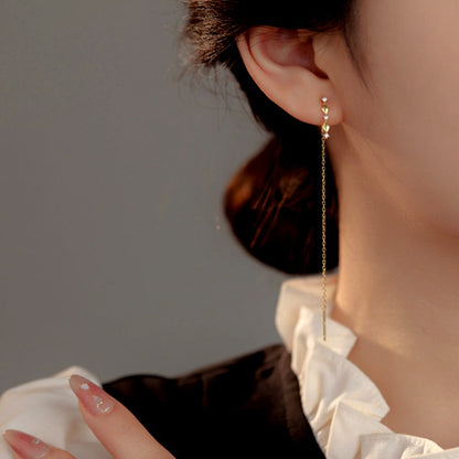 Sterling Silver Diamond Threader Earrings