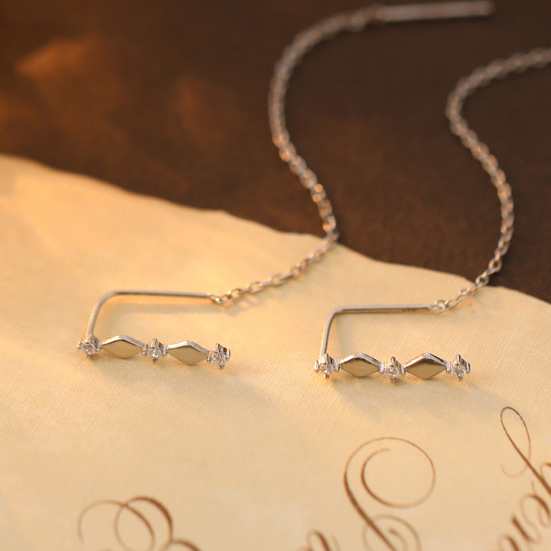 Sterling Silver Diamond Threader Earrings