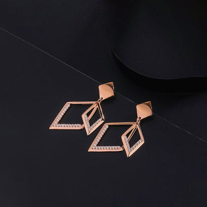 Sterling Silver Diamond Water Drop Earrings