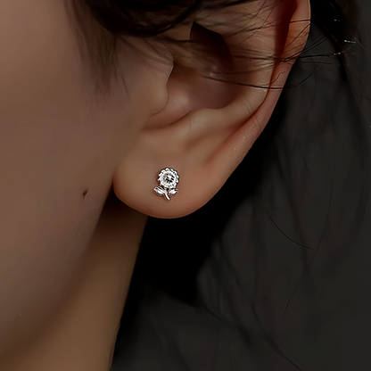 Sterling Silver Diasy Stud Earrings