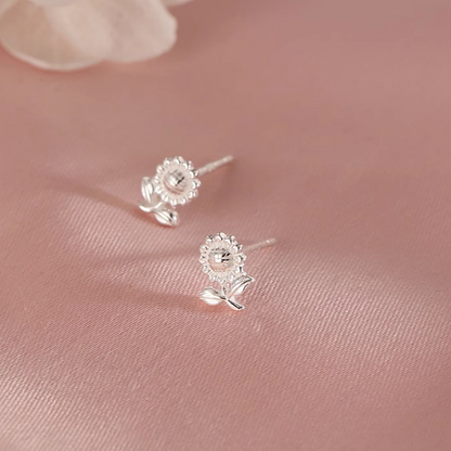 Sterling Silver Diasy Stud Earrings