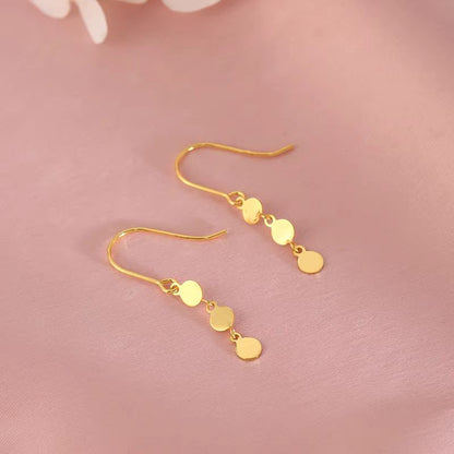 Sterling Silver Disc Ear Hook Earrings