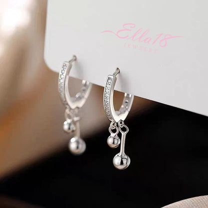 Sterling Silver Double Ball Earrings