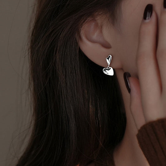 Sterling Silver Double Love Heart Earrings