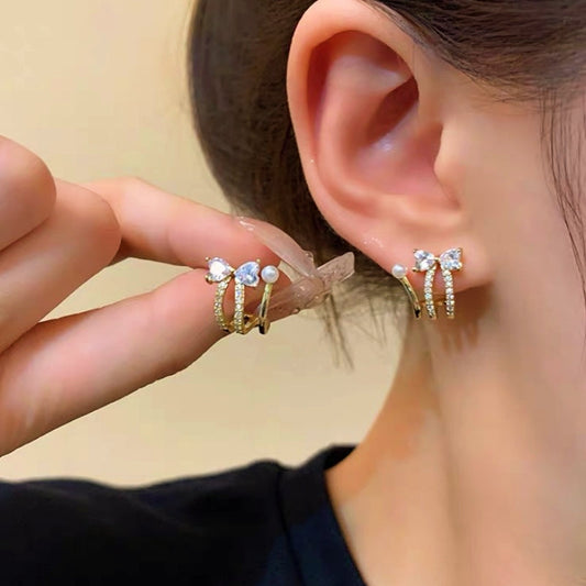 Sterling Silver Elegant Bow Studs