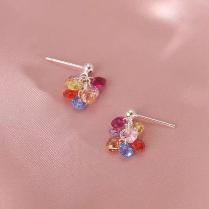 Sterling Silver Elegant Crystal Tassel Earrings