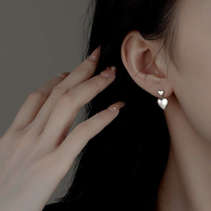 Sterling Silver Elegant Double-Heart Earrings