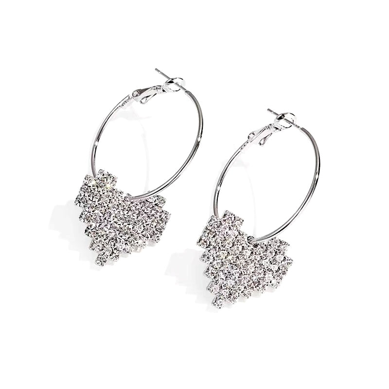 Sterling Silver Elegant Heart-Design Earrings