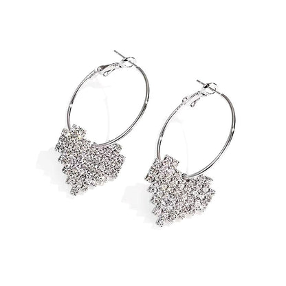 Sterling Silver Elegant Heart-Design Earrings
