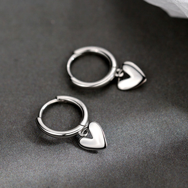 Sterling Silver Elegant Heart Earrings